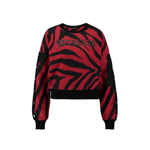 Coolcat Sweater Met Zebraprint Rood coolcat kopen in de aanbieding