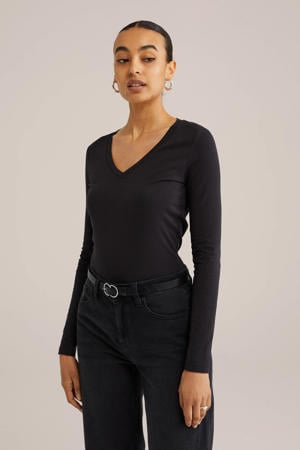 basic longsleeve met katoen zwart