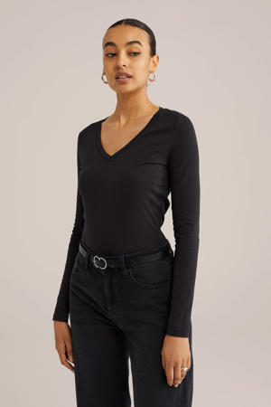 basic longsleeve met katoen zwart