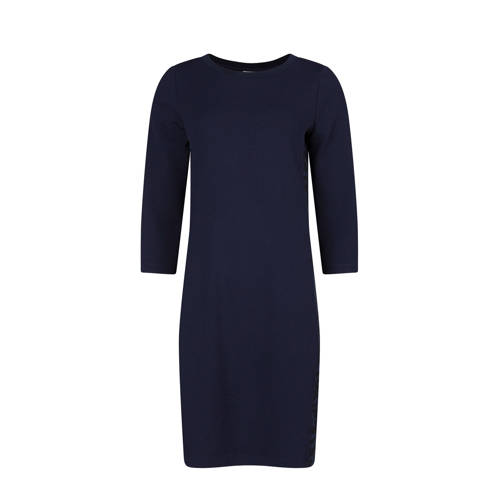 We Fashion Jurk Met Panterprint En Zijstreep Marine we fashion kopen in de aanbieding