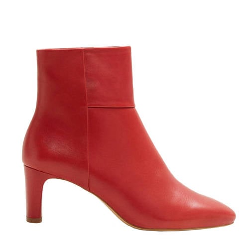 Mango Leren Enkellaarzen Rood mango kopen in de aanbieding