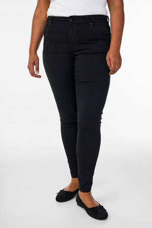 regular waist slim fit jeans zwart