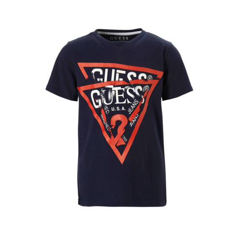 Guess T Shirt Met Logo Blauw guess kopen in de aanbieding Guess T Shirt Met Logo Blauw guess kopen in de aanbieding