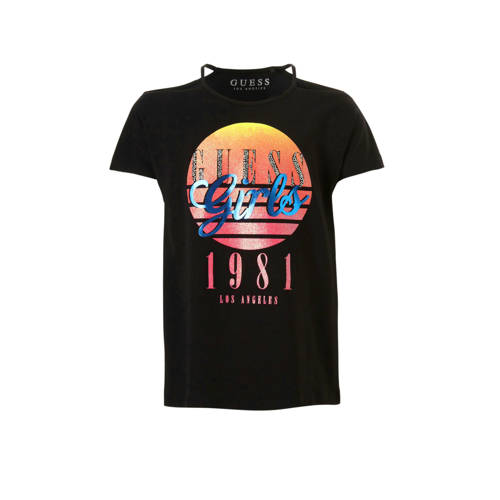 Guess T Shirt Met Print Zwart guess kopen in de aanbieding