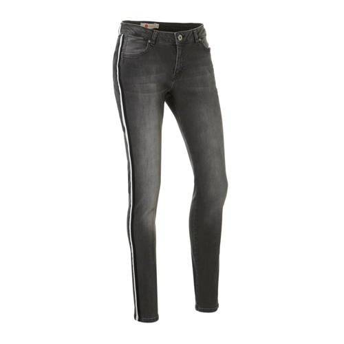 wehkamp skinny jeans basics met zijstreep donkergr