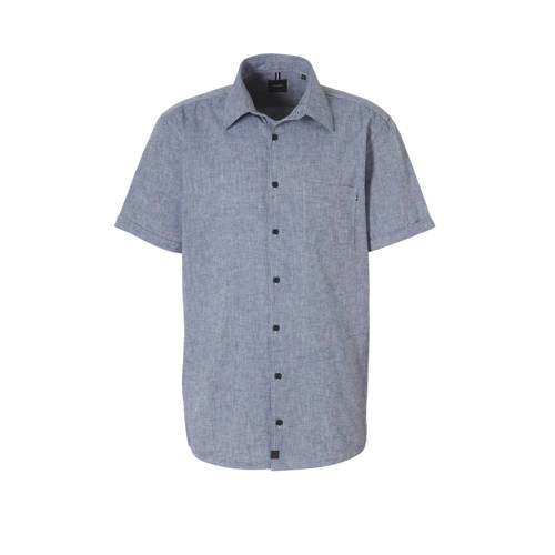 Strellson Gemeleerd Regular Fit Overhemd Met Linnen strellson kopen in de aanbieding