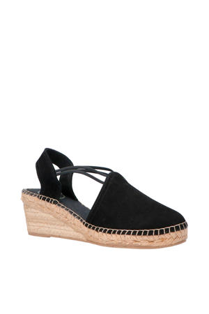 Tremp suède espadrilles zwart