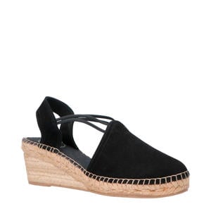Tremp suède espadrilles zwart
