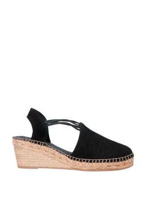 Tremp suède espadrilles zwart