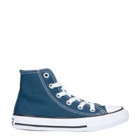 Donkerblauwe jongens en meisjes Converse Chuck Taylor All Star HI sneakers van canvas met veters