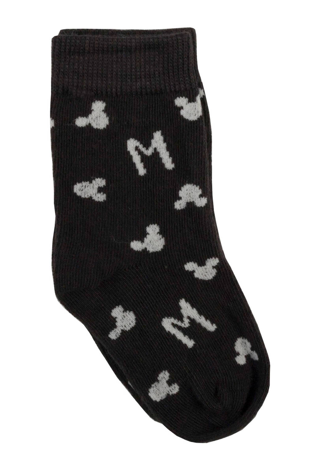 Zero2three baby sokken Mickey Mouse print off black, Off black/wit