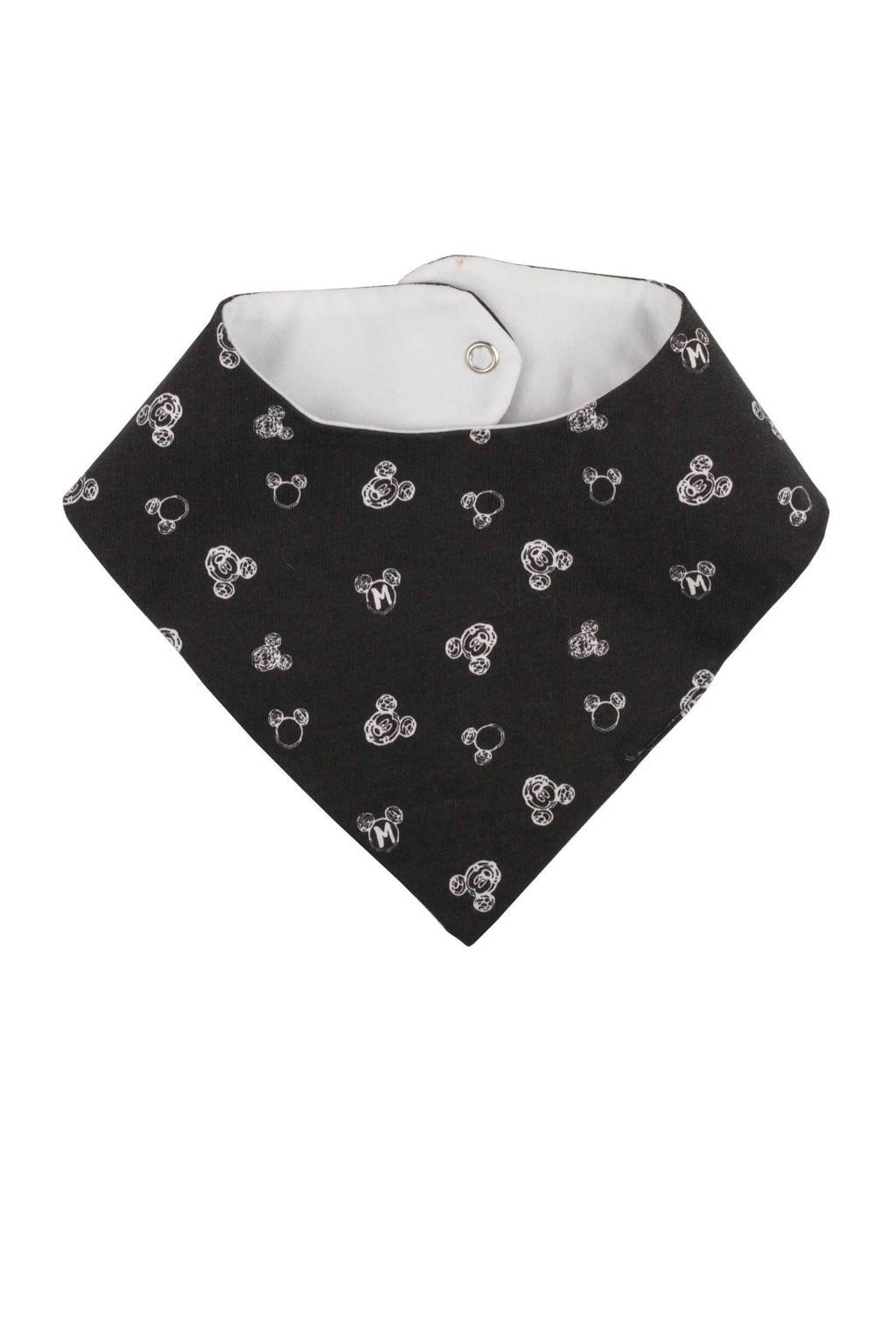 Zero2three bandana slab Mickey Mouse print off black, Off black/wit