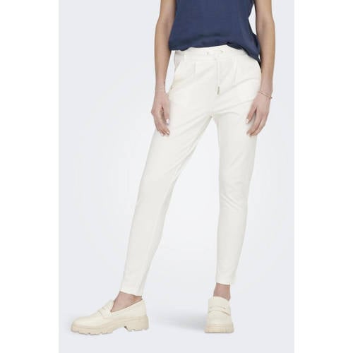 ONLY tapered fit broek ONLPOPTRASH ecru regular afbeelding