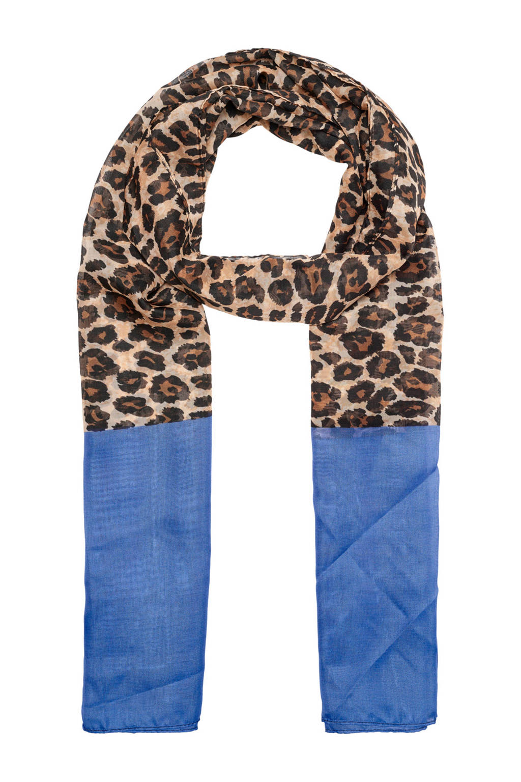 ONLY sjaal panterprint blauw, Blauw