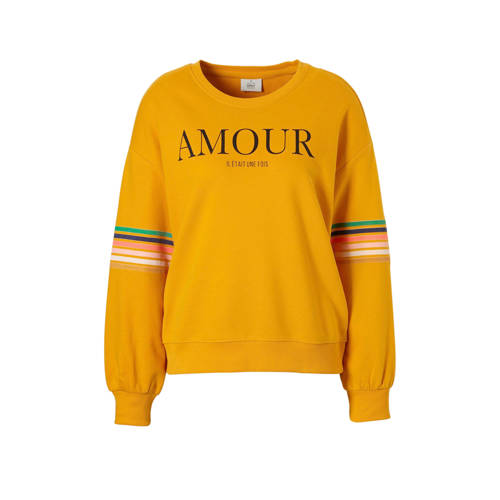 Only Sweater Met Tekstopdruk En Gekleurde Strepen only kopen in de aanbieding Only Sweater Met Tekstopdruk En Gekleurde Strepen only kopen in de aanbieding