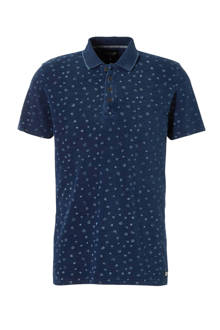 regular fit polo met print donkerblauw
