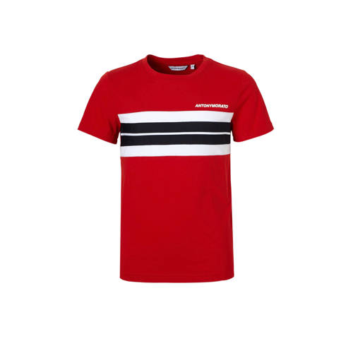 Antony Morato T Shirt Met Streep Rood antony morato kopen in de aanbieding Antony Morato T Shirt Met Streep Rood antony morato kopen in de aanbieding