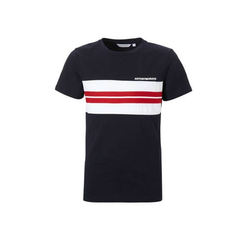 Antony Morato T Shirt Met Streep Blauw antony morato kopen in de aanbieding Antony Morato T Shirt Met Streep Blauw antony morato kopen in de aanbieding