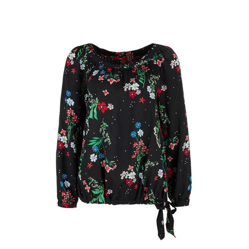 Soliver Gebloemde Top Met Knoopdetail soliver kopen in de aanbieding