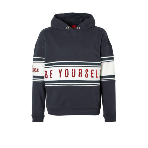 Soliver Hoodie Met Tekst Blauw soliver kopen in de aanbieding Soliver Hoodie Met Tekst Blauw soliver kopen in de aanbieding