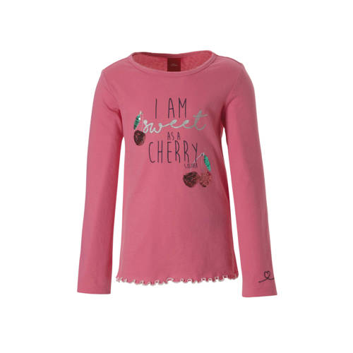 Soliver Longsleeve Met Tekst En Pailletten Roze soliver kopen in de aanbieding Soliver Longsleeve Met Tekst En Pailletten Roze soliver kopen in de aanbieding