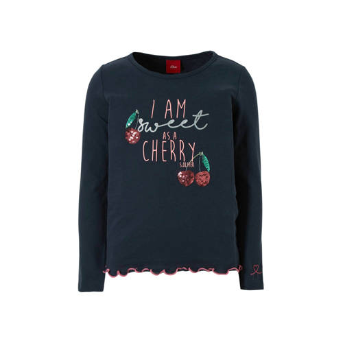 Soliver Longsleeve Met Tekst En Pailletten Blauw soliver kopen in de aanbieding Soliver Longsleeve Met Tekst En Pailletten Blauw soliver kopen in de aanbieding