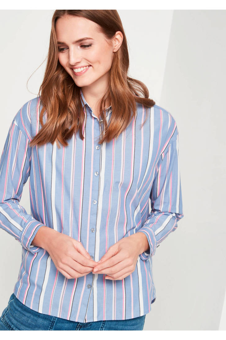 comma blauw identity casual gestreepte blouse rqaxOrwfP