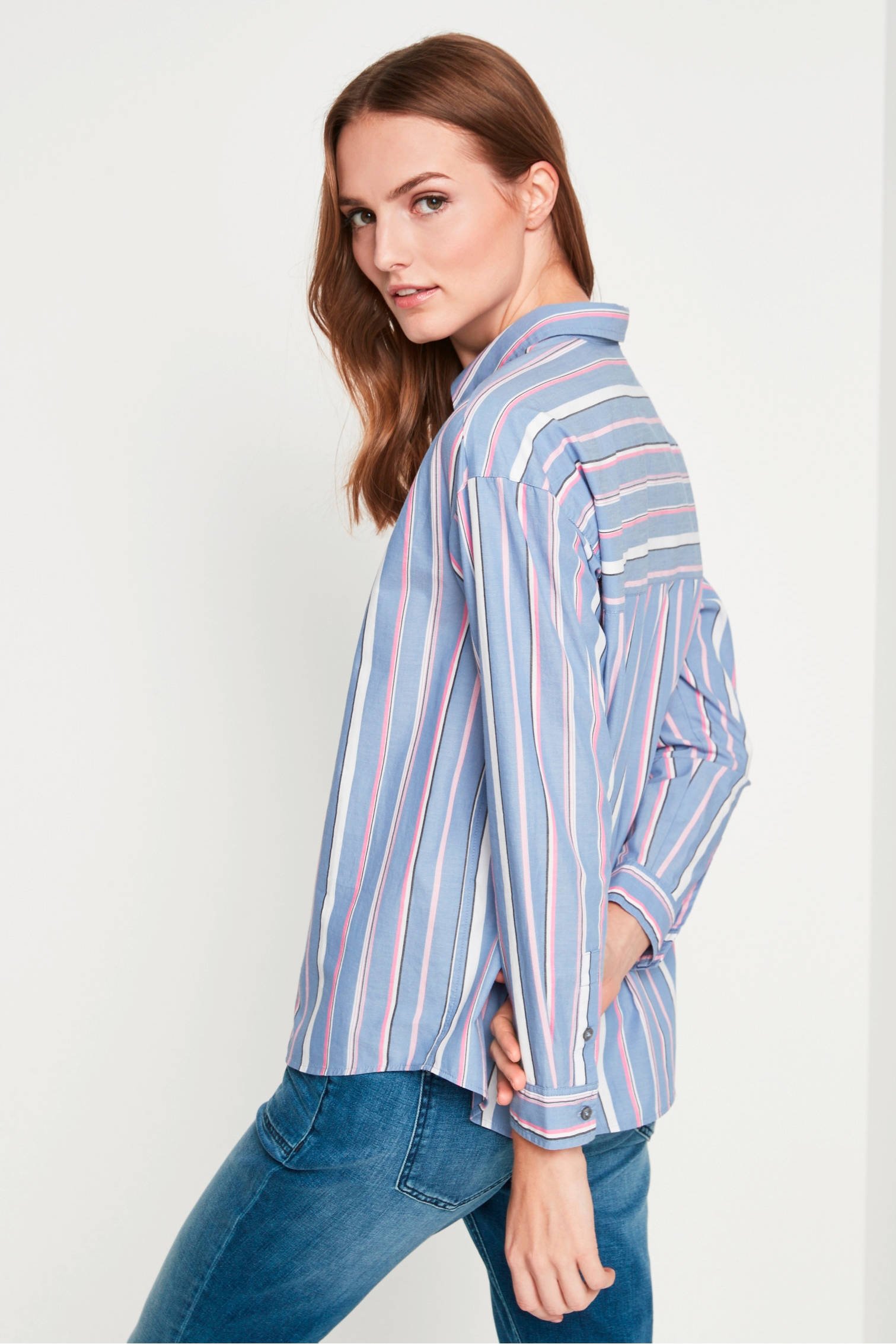 comma blauw identity casual gestreepte blouse rqaxOrwfP