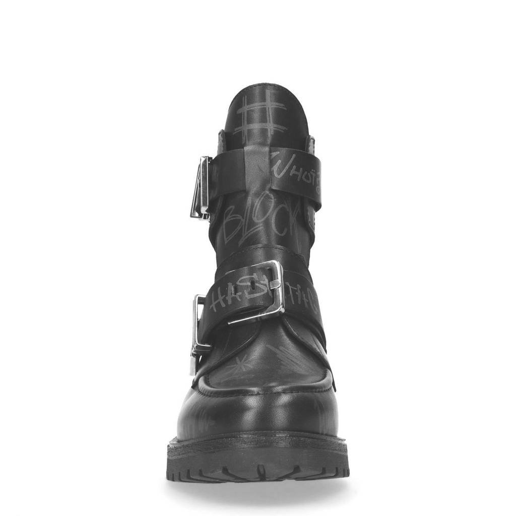 Sacha Leren Tekst Zwart Met Bikerboots wTwq4U7
