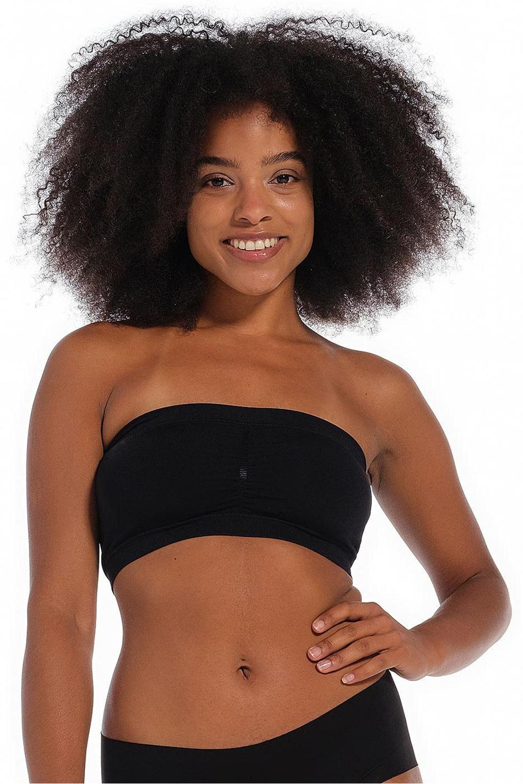 MAGIC Bodyfashion niet-voorgevormde strapless bandeau-bh zwart