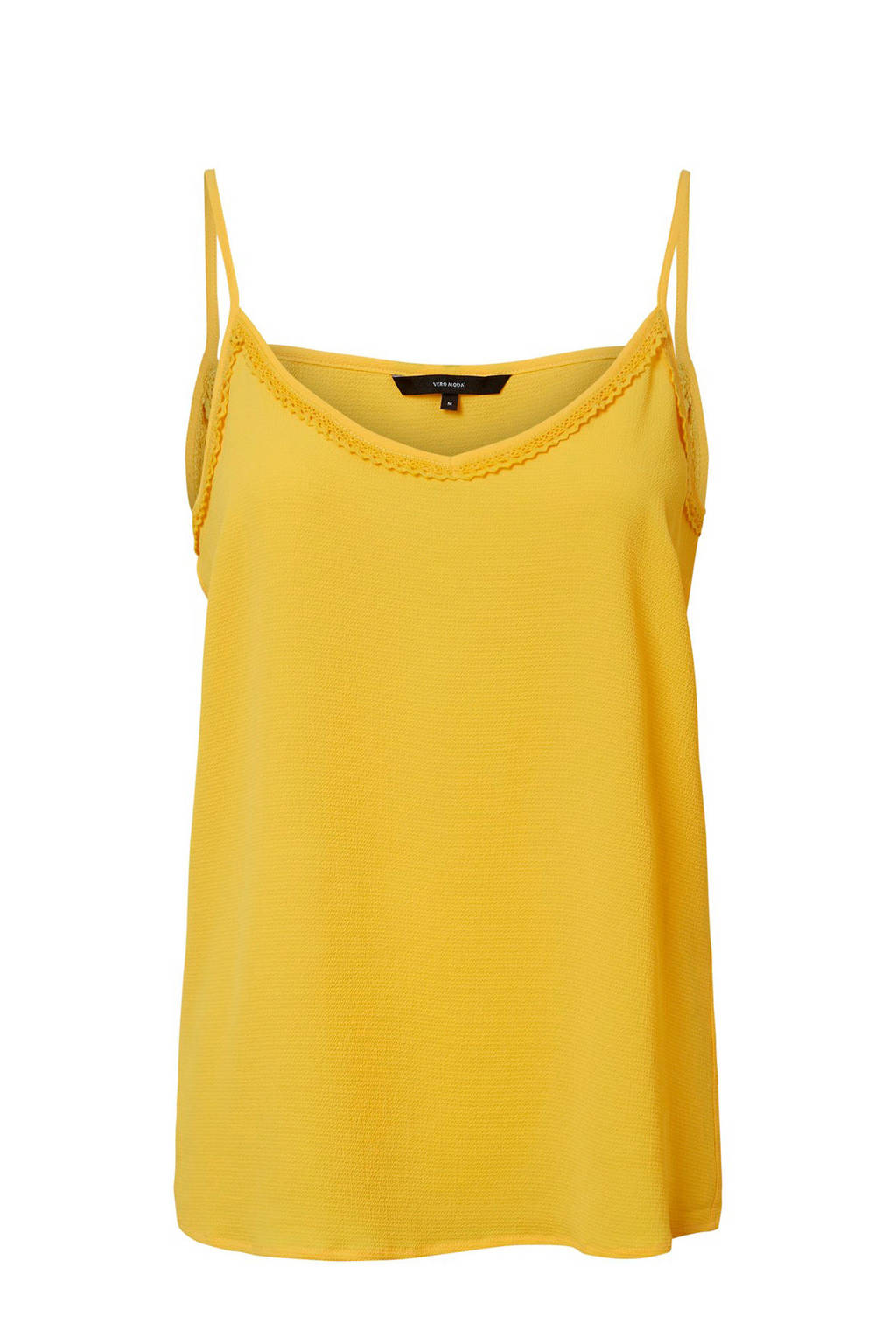 VERO MODA top met kanten details, Geel