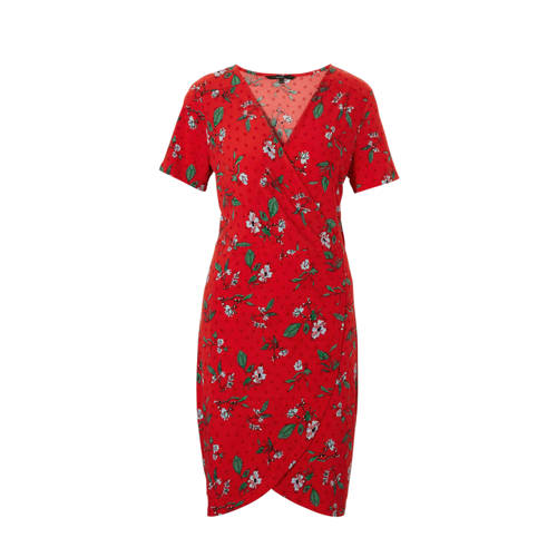 Vero Moda Gebloemde Overslagjurk Rood vero moda kopen in de aanbieding