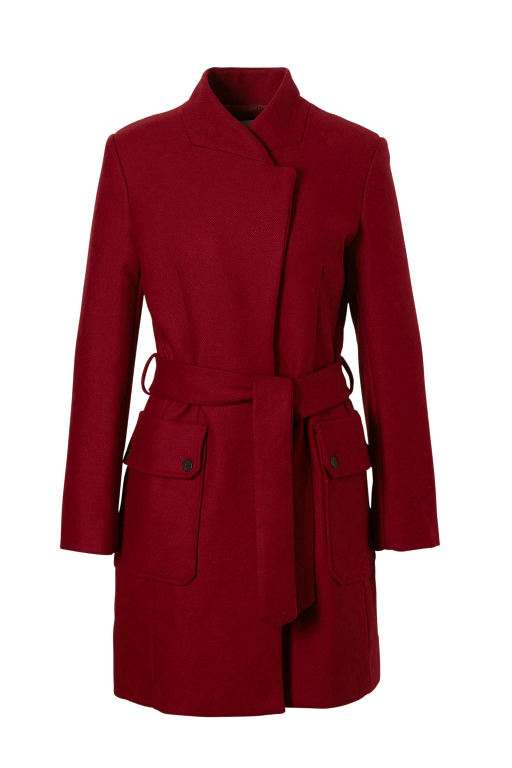 Mango coat met wol bordeaux, Bordeaux