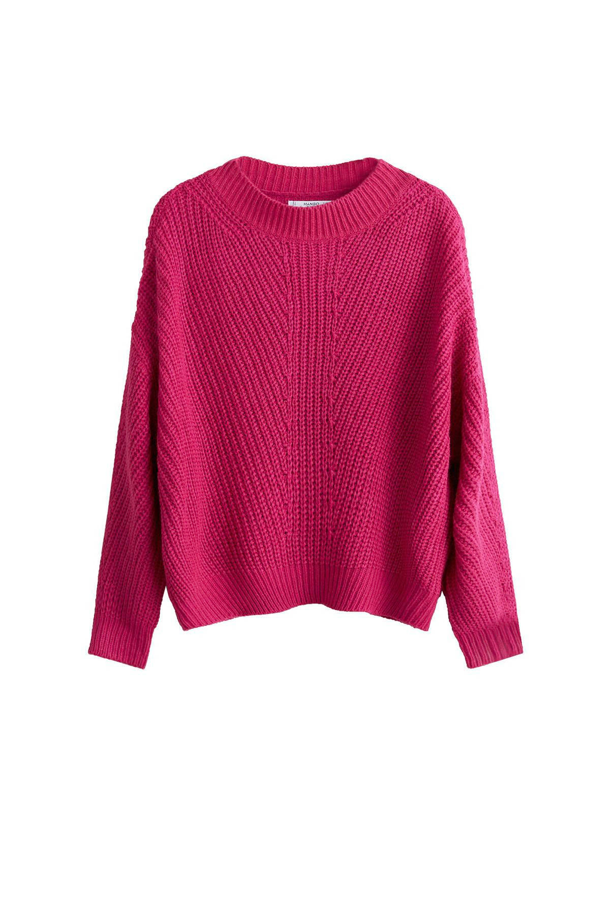 Mango gebreide trui met ajour donker roze | wehkamp Mango gebreide trui met ajour donker roze | wehkamp