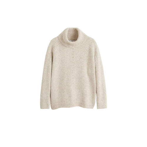 Mango Gemeleerde Trui Met Col Beige mango kopen in de aanbieding Mango Gemeleerde Trui Met Col Beige mango kopen in de aanbieding