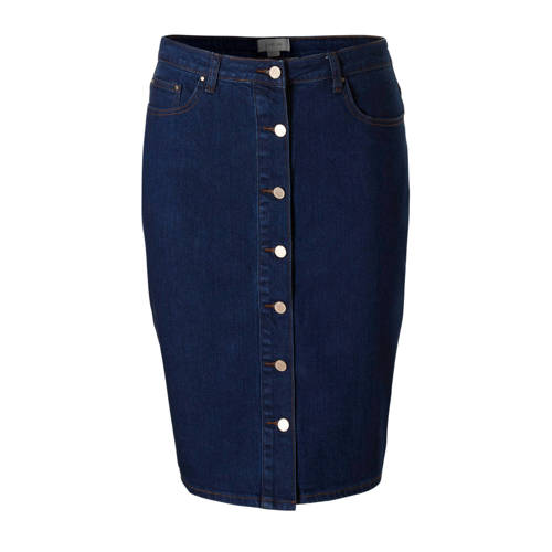 Lost Ink Plus Denim Kokerrok Met Knopen lost ink kopen in de aanbieding