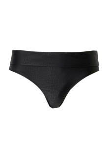 Mix & Match bikinibroekje high waist met subtiele slangenprint zwart
