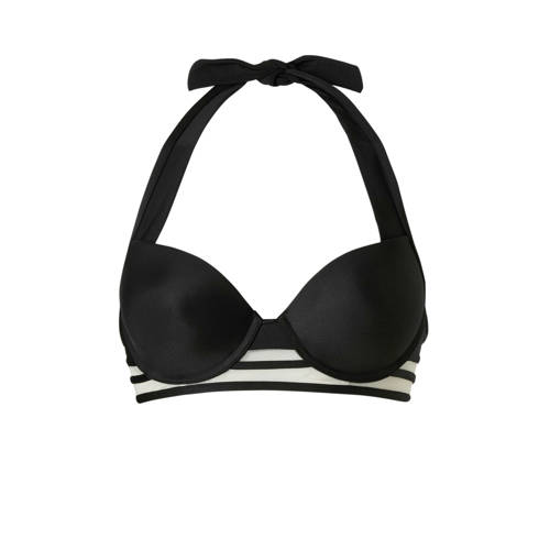 Sapph Mix Match Halter Bikinitop Met Mesh Zwart sapph kopen in de aanbieding