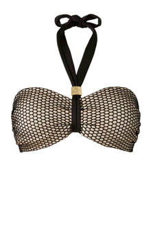 bandeau bikinitop met push-up zwart