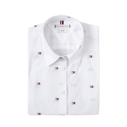 Tommy Hilfiger Blouse Met All Over Logo Borduursels tommy hilfiger kopen in de aanbieding