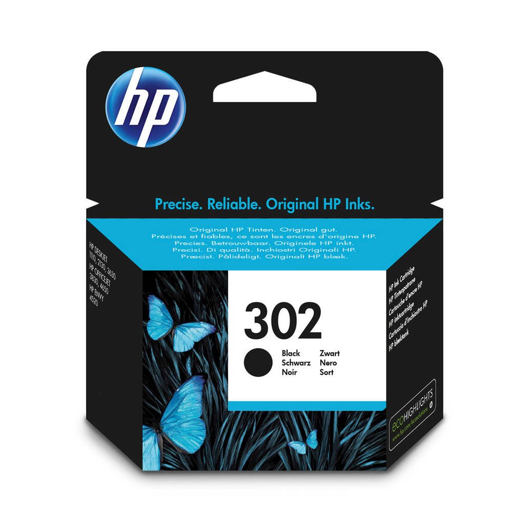 HP HP 302 INK BLACK inktcartridges (zwart), Zwart
