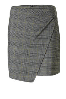 jersey rok in wikkellook met ruit dessin