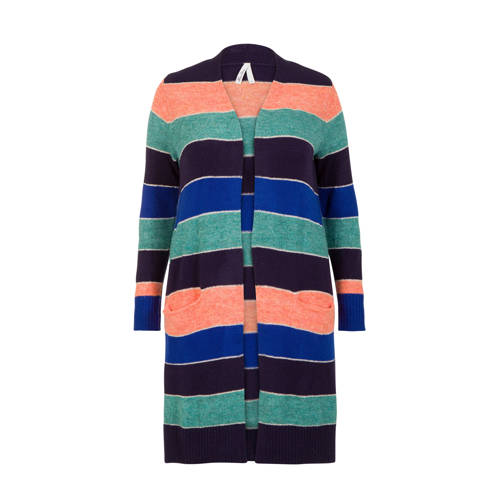 Miss Etam Plus Gestreept Vest Zalmrozeblauw miss etam kopen in de aanbieding