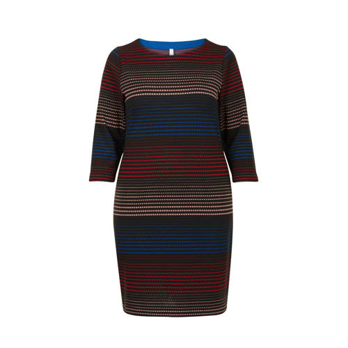 Miss Etam Plus Gestreepte Jurk Zwartrood miss etam kopen in de aanbieding