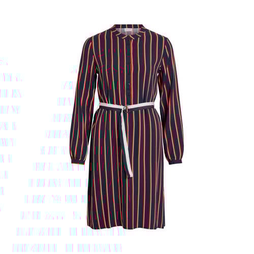 Vila Gestreepte Blousejurk Met Ceintuur vila kopen in de aanbieding