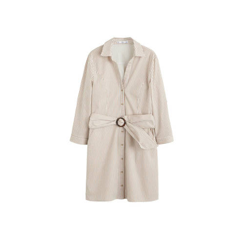Mango Blousejurk Met Streeppatroon Beige mango kopen in de aanbieding Mango Blousejurk Met Streeppatroon Beige mango kopen in de aanbieding