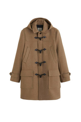 coat met wol bruin