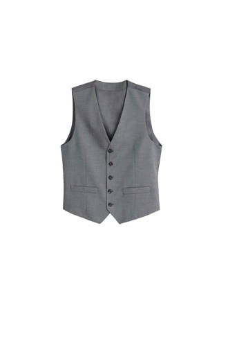 slim fit gilet grijs