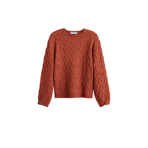 Mango Sweater Met Gerecycled Polyester Oranje mango kopen in de aanbieding