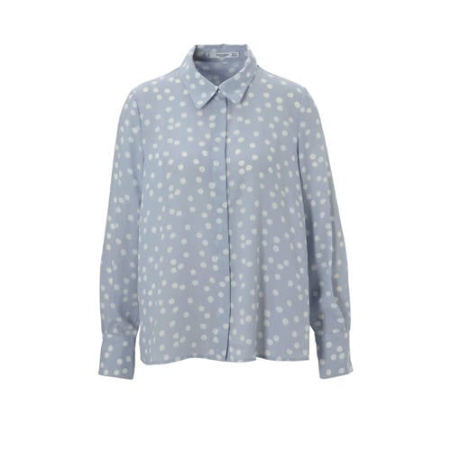 Mango Blouse Met Stippen Lichtblauw mango kopen in de aanbieding Mango Blouse Met Stippen Lichtblauw mango kopen in de aanbieding